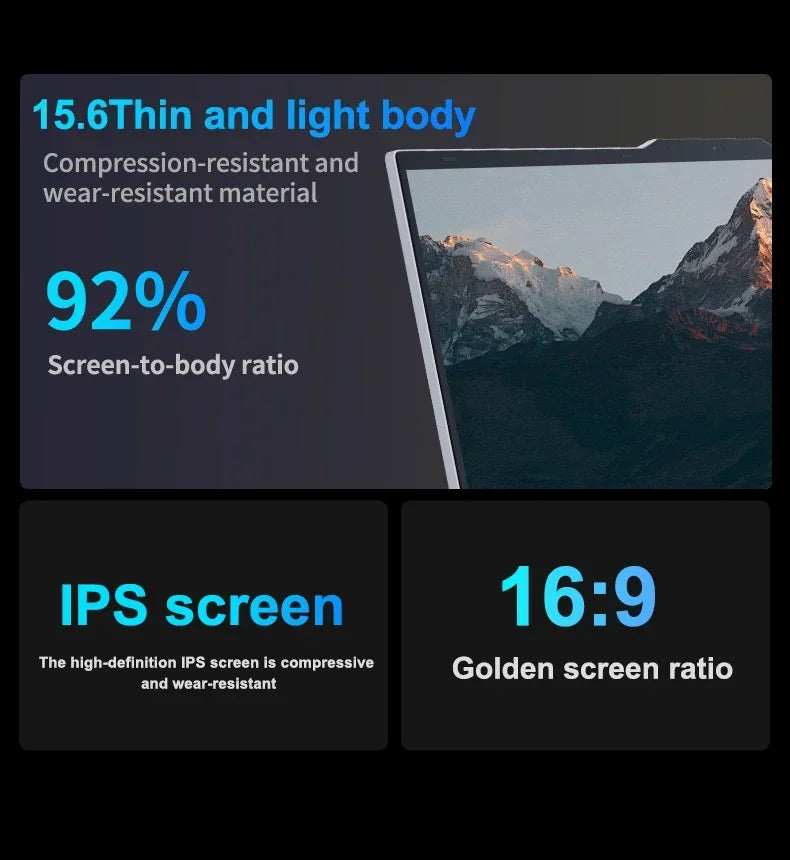 15.6 inch Intel Core I7 6500U Windows 11 Pro Laptop Computer 16GB DDR4 512GB 1TB SSD Portable Notebook PC Gamer Gaming Laptops