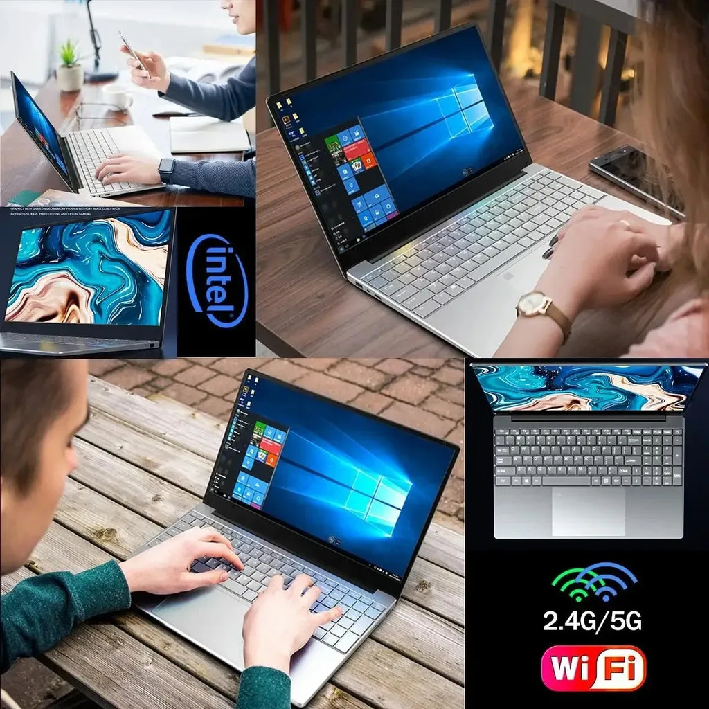 New Laptop Windows 11 Intel N4000 180° Folding Slim Laptop Gamer 12GB RAM 512GB 1TB SSD 1920*1080 Office Study Computer PC