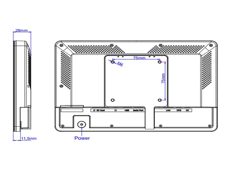 Android PoE industry tablet wall mounted 10 inch, WIfi, RJ45, Bluetooth, VESA, customized bracket-best tablet for industrial use