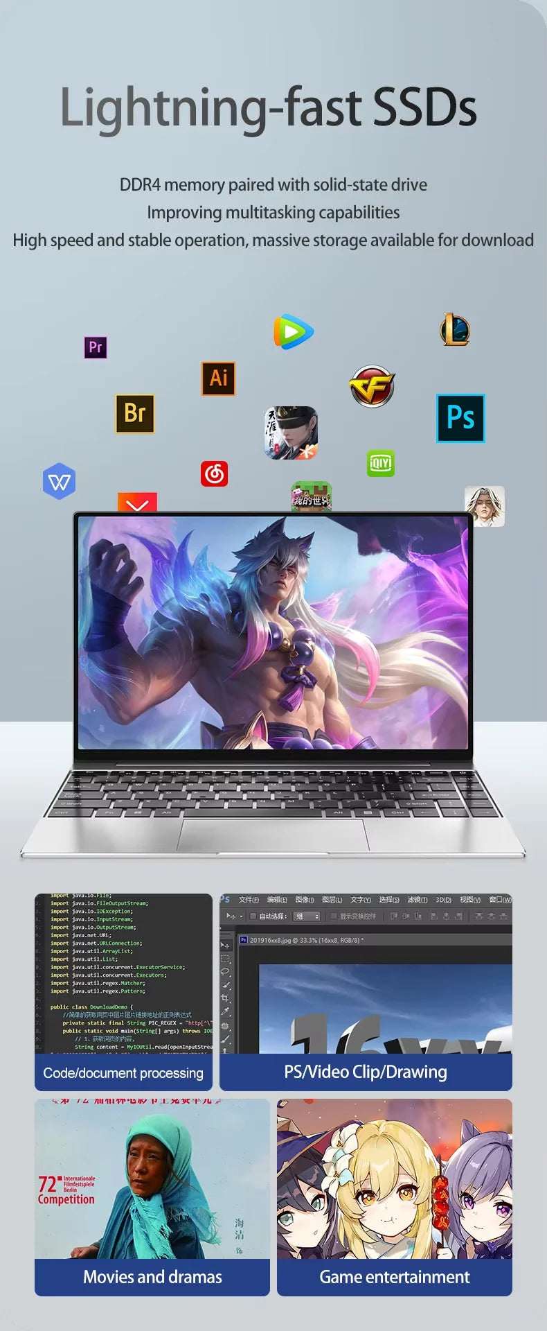 Laptop Computer Windows 11 Pro Intel Celeron N4000 2025 Notebook PC Gamer 12GB DDR4 512GB 1TB SSD 1920*1080 Office Computer PC