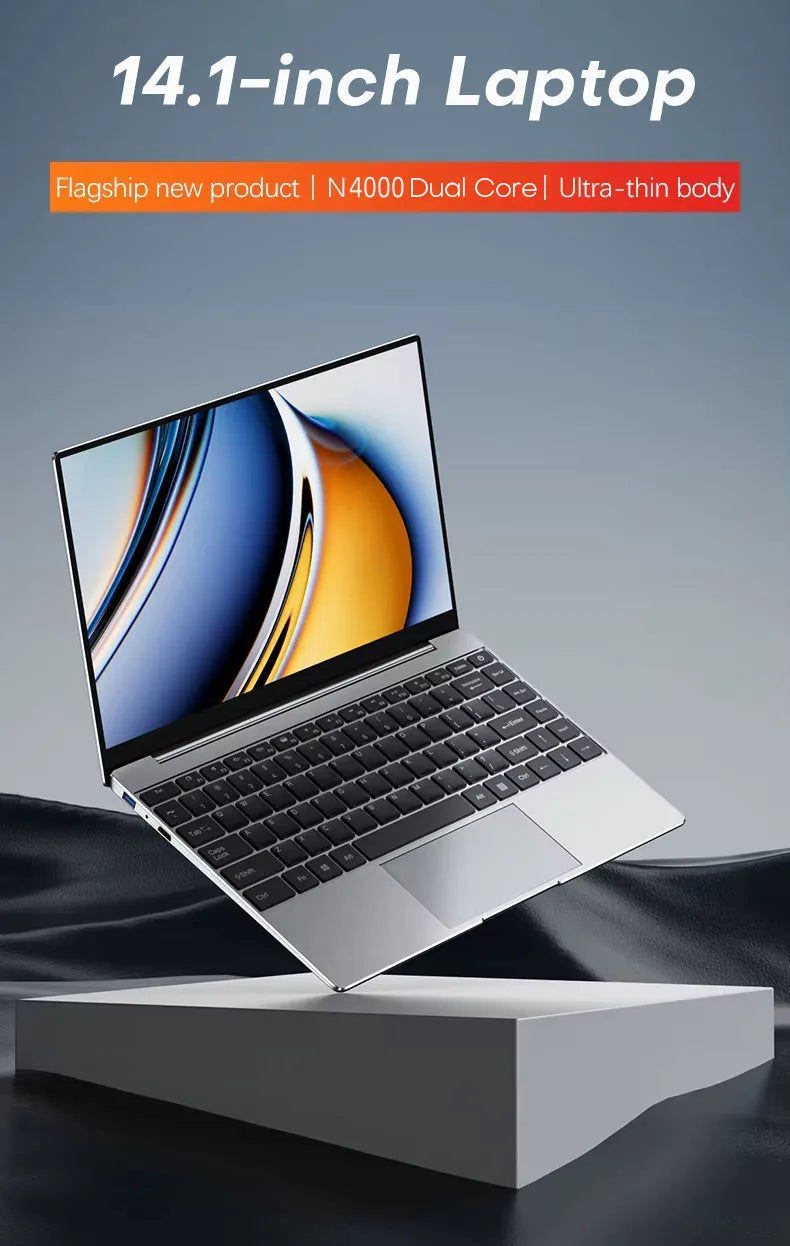 Laptop Computer Windows 11 Pro Intel Celeron N4000 2025 Notebook PC Gamer 12GB DDR4 512GB 1TB SSD 1920*1080 Office Computer PC