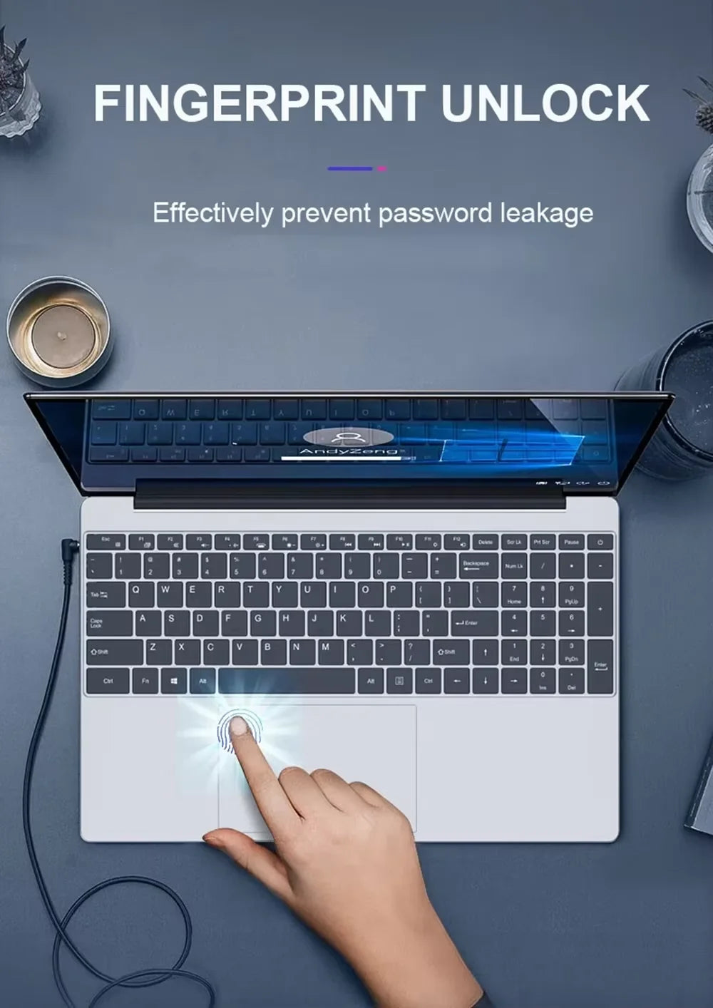 15.6" Windows 11 Pro Laptops Intel Celeron N4000 16GB RAM 1TB SSD Laptops Office Computer PC Fingerprint Unlock Notebook