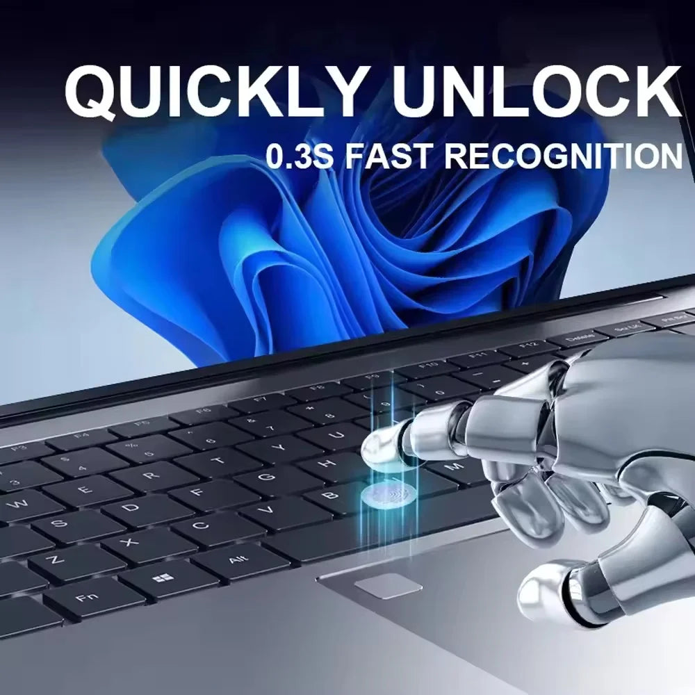 15.6" Windows 11 Pro Laptops Intel Celeron N4000 16GB RAM 1TB SSD Laptops Office Computer PC Fingerprint Unlock Notebook