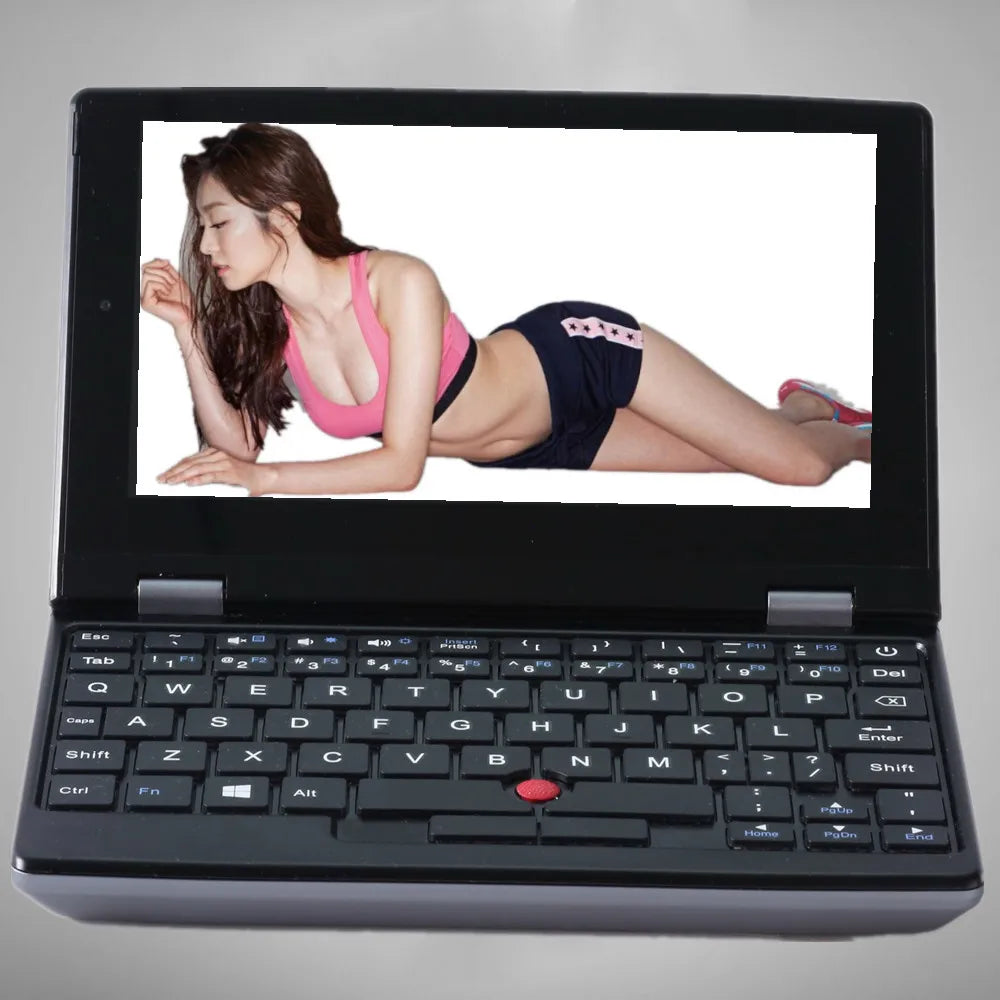 2025 Portable Mini Notebook Laptop Micro Computer 7 Inch Touch Screen Intel N100 16GB+512GB IPS Netbook Win 11 Pro PC 2.0MP CAM