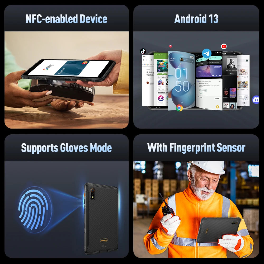 Ulefone Armor Pad Pro Rugged Tablet  IP68/IP69K 4G MT8788 16GB RAM（8GB+8GB  virtual RAM) 128GB ROM 48MP 7650mAh Android 13