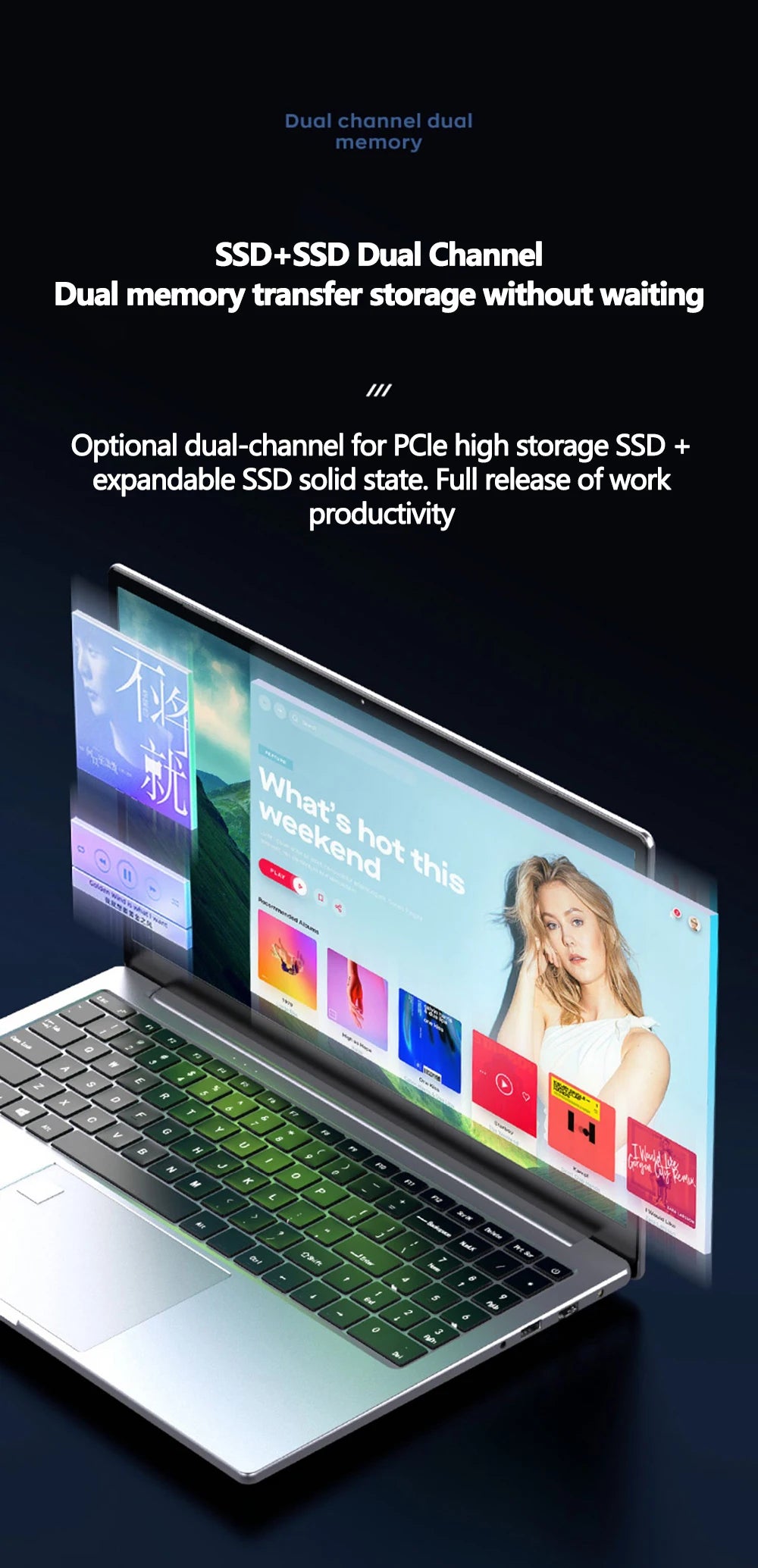 15.6inch Gaming Laptop Intel Core I7-9750H 64GB RAM 2TB SSD DDR4 Win 11 5000mAH Camera Fingerprint Unlocking Portable Computer