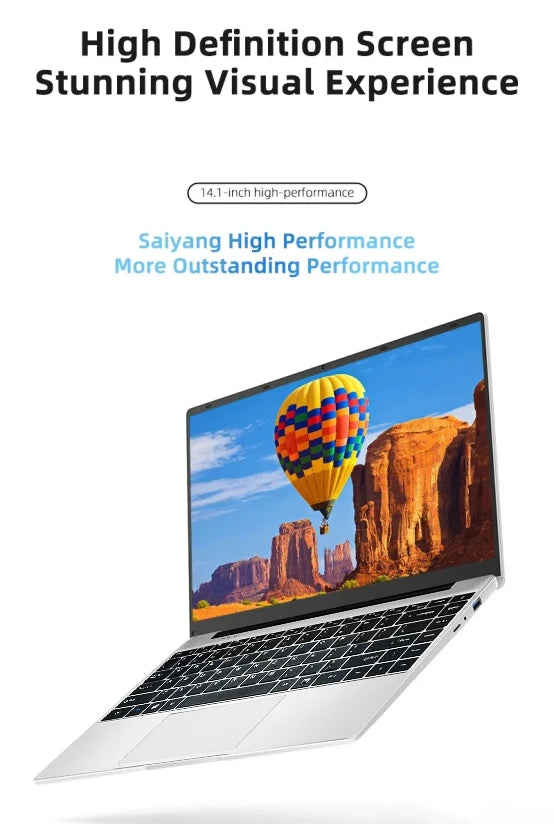 New Laptop Windows 11 Intel N4000 180° Folding Slim Laptop Gamer 12GB RAM 512GB 1TB SSD 1920*1080 Office Study Computer PC