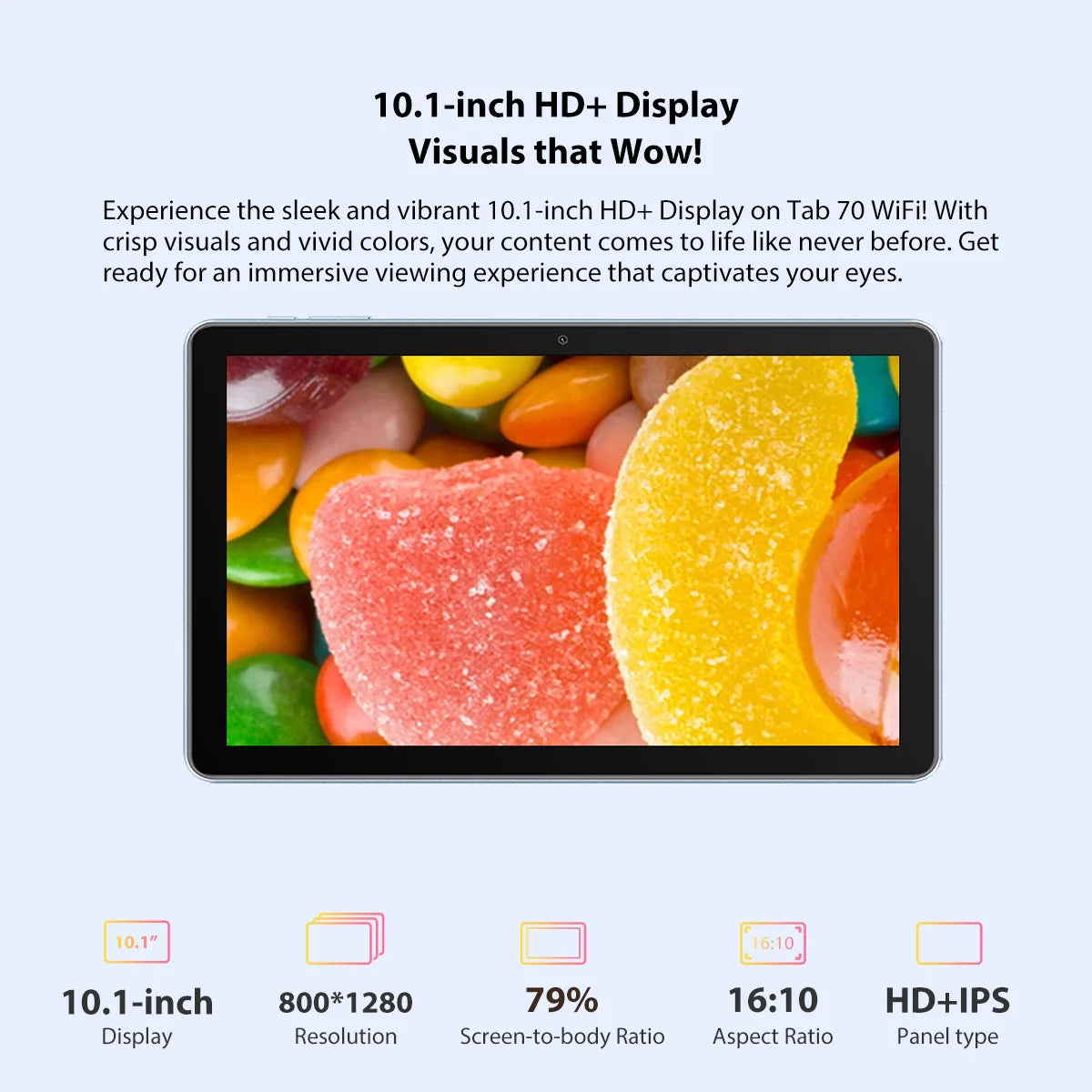 Blackview Tab 70 WIFI Android 13 Tablet PC 4GB 64GB 10.1 inch HD+IPS Display 6580mAh 2.4G/5G WiFi