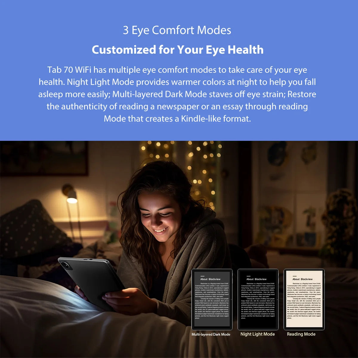 Blackview Tab 70 WIFI Android 13 Tablet PC 4GB 64GB 10.1 inch HD+IPS Display 6580mAh 2.4G/5G WiFi