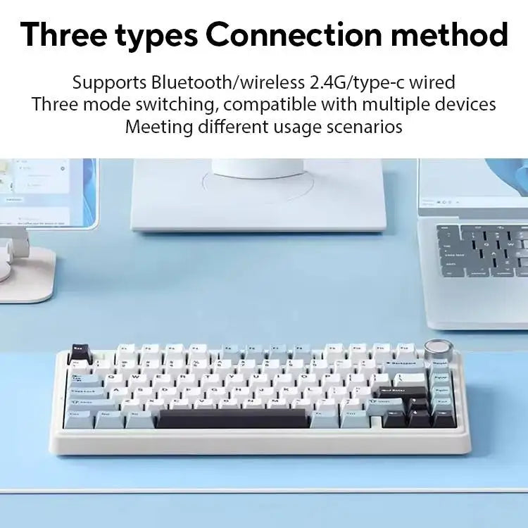AULA F75 2.4G Wireless/Bluetooth/Wired Gaming Mechanical Keyboard RGB Customized 75% Layout OEM Profile Gasket Structure