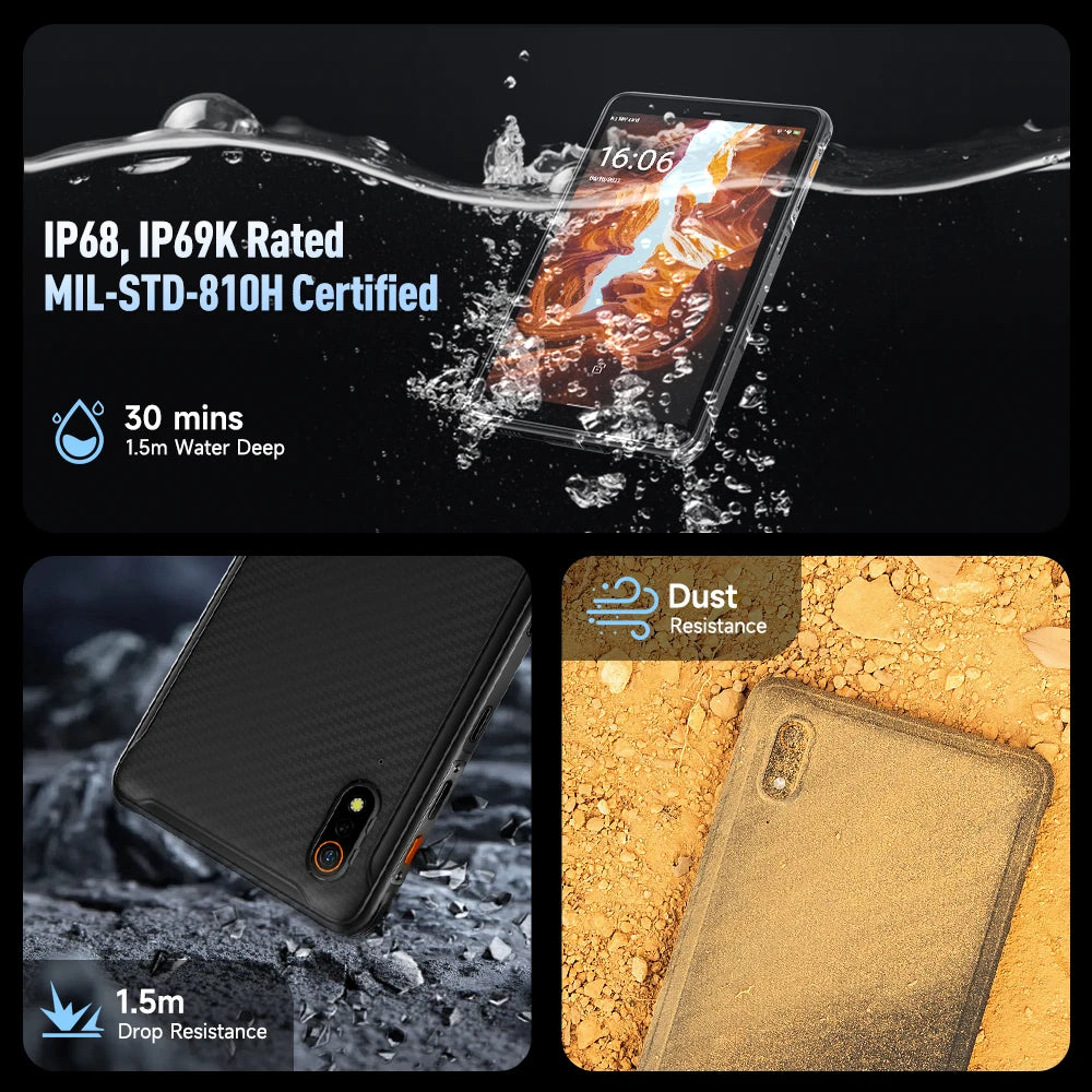 Ulefone Armor Pad Pro Rugged Tablet  IP68/IP69K 4G MT8788 16GB RAM（8GB+8GB  virtual RAM) 128GB ROM 48MP 7650mAh Android 13