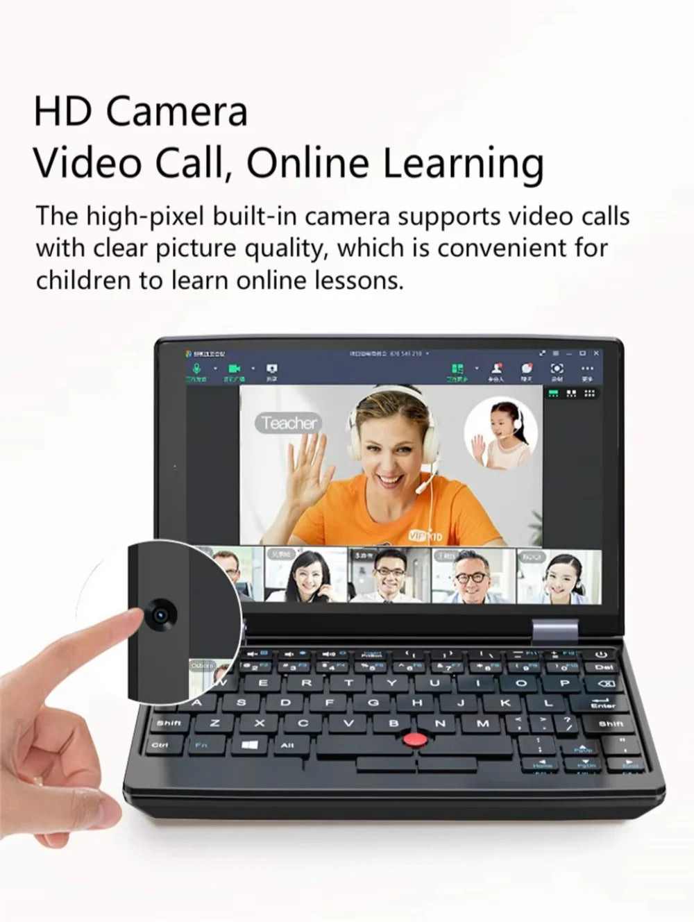 2025 Portable Mini Notebook Laptop Micro Computer 7 Inch Touch Screen Intel N100 16GB+512GB IPS Netbook Win 11 Pro PC 2.0MP CAM