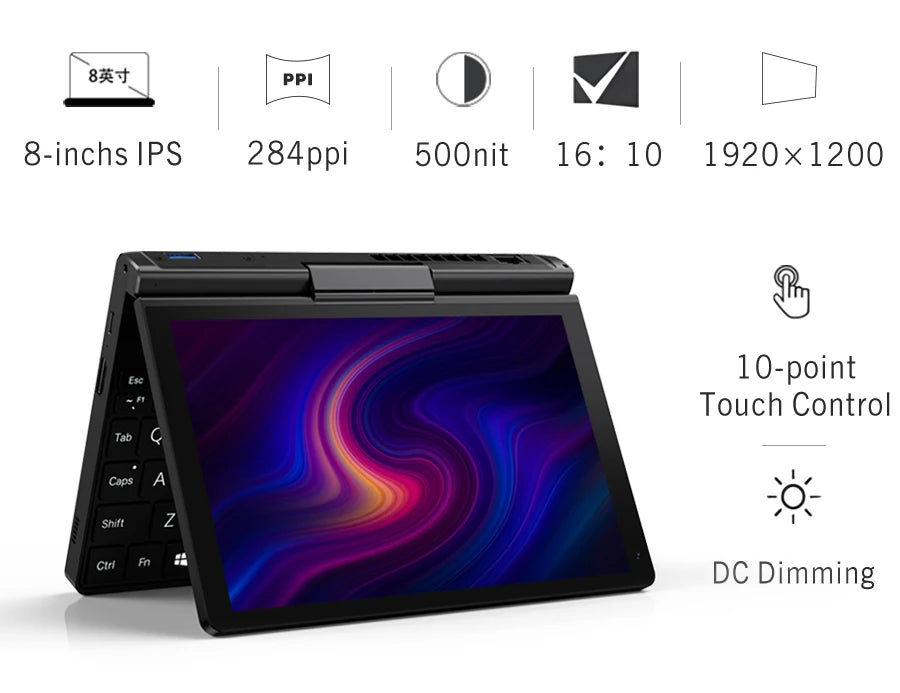 GPD Pocket 3 Intel i3 1125G4 RAM 16GB Memory 512GB SSD Hard Disk Windows 11 Home Portable Laptop Notebook Mini PC Touch Screen