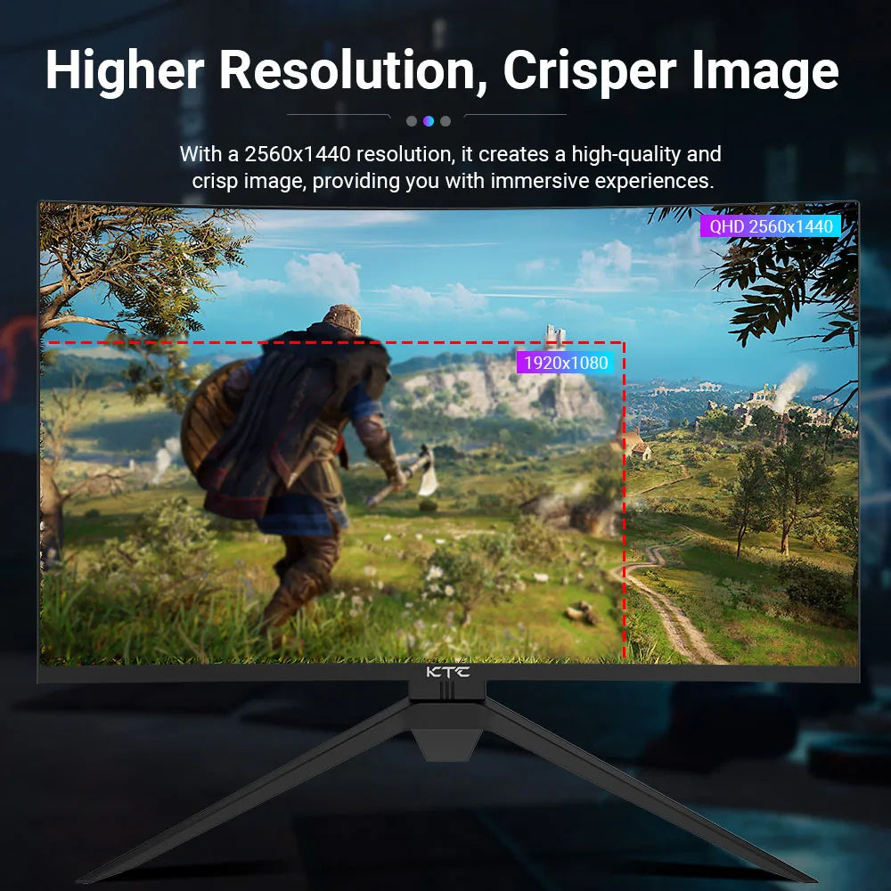 KTC H32S17 32 inch 1500R Curved Gaming Monitor 2560x1440 QHD 170Hz 16:9 ELED 99% sRGB with Sturdy Tripod VESA Mount Displayer