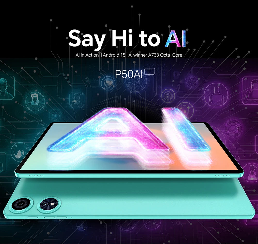 Teclast P50 AI Tablet (Allwinner A733 8-core 1.8GHz/6GB RAM/128GB ROM/10.92inch/WIFI6/7000mAh/Type-C/13MP+5MP Camera/Android 15)