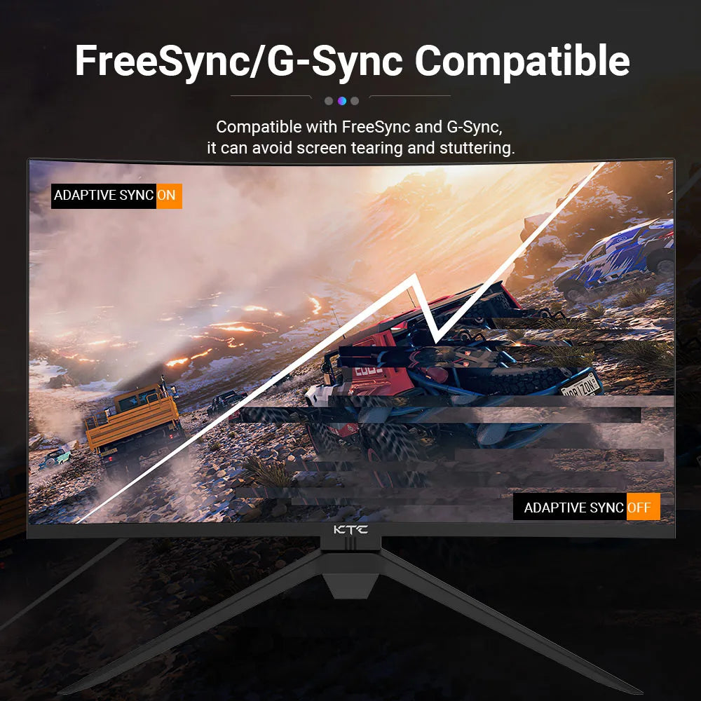 KTC H32S17 32 inch 1500R Curved Gaming Monitor 2560x1440 QHD 170Hz 16:9 ELED 99% sRGB with Sturdy Tripod VESA Mount Displayer