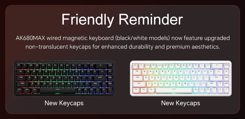 AJAZZ AK680 MAX Magnetic Switch Wired Mechanical Keyboard Hot Swap 8k Polling Rate RGB Customized Gaming Keybaord Pc E-sports