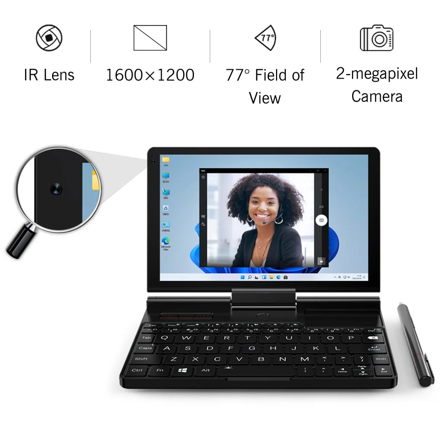 GPD Pocket 3 Intel i3 1125G4 RAM 16GB Memory 512GB SSD Hard Disk Windows 11 Home Portable Laptop Notebook Mini PC Touch Screen