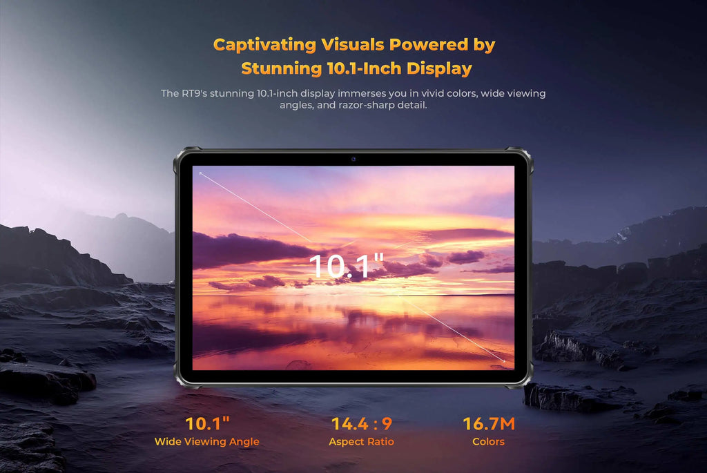 Oukitel RT9 10.1" HD Display Rugged Tablet 11000mAh Battery 24GB RAM 256GB ROM Rugged Table Android 14.0 Tablet PC