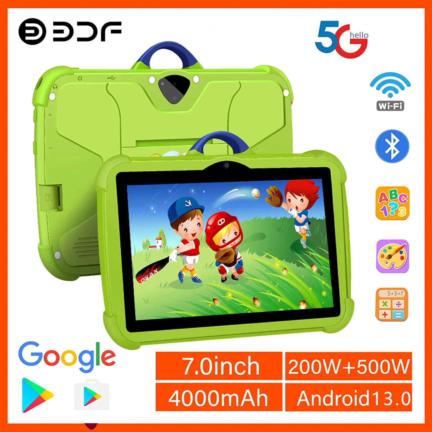 New Kids Tablets 7 Inch WiFi For Study Education Tablet Children's Birthday Gift 4GB RAM 64GB ROM Quad Core 4000mAh