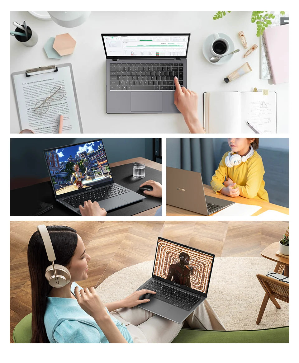 CHUWI GemiBook XPro 14inch UHD Screen Laptop 8GB/16GB RAM 256GB SSD Intel N150 / N100 Windows 11 Computer with Fan Notebook