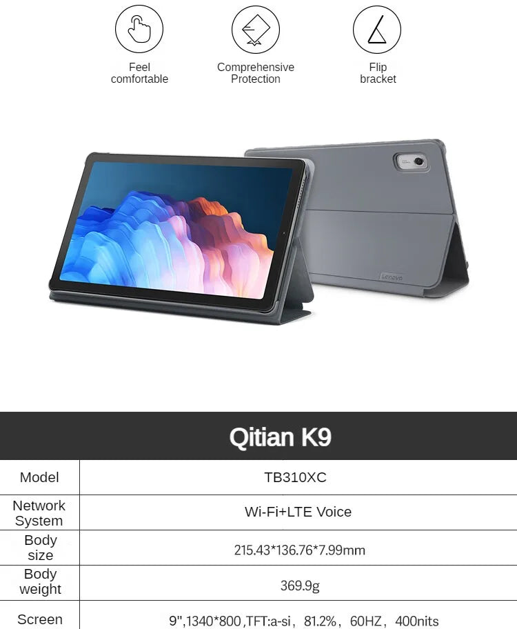 Global firmware Lenovo Pad K9 Tablet 9-inch Portable Tablet 4G+64G Android Tablet Tab M9 9-inch Arctic Grey LTE 4GB 64GB