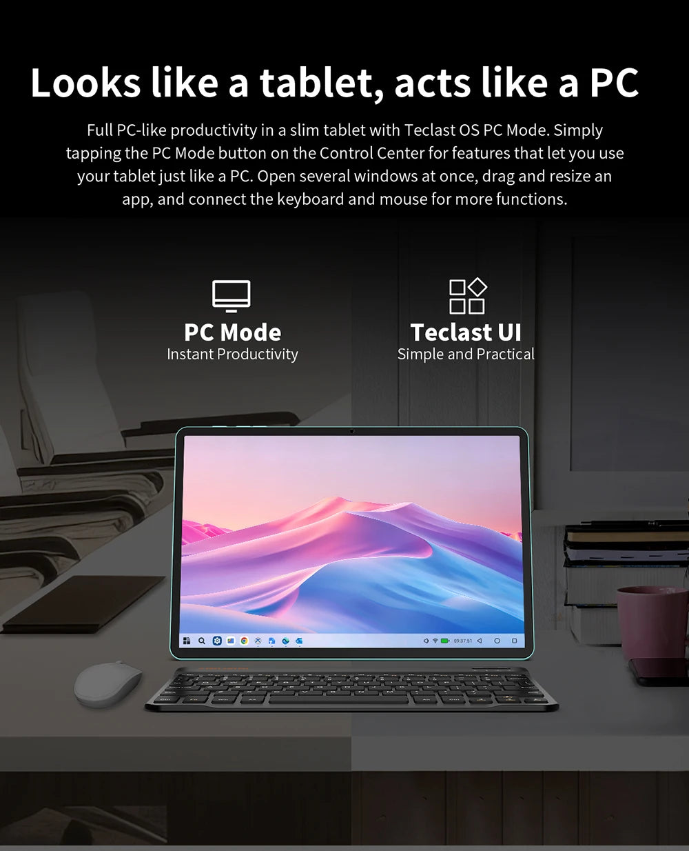 Teclast P50 AI Tablet (Allwinner A733 8-core 1.8GHz/6GB RAM/128GB ROM/10.92inch/WIFI6/7000mAh/Type-C/13MP+5MP Camera/Android 15)