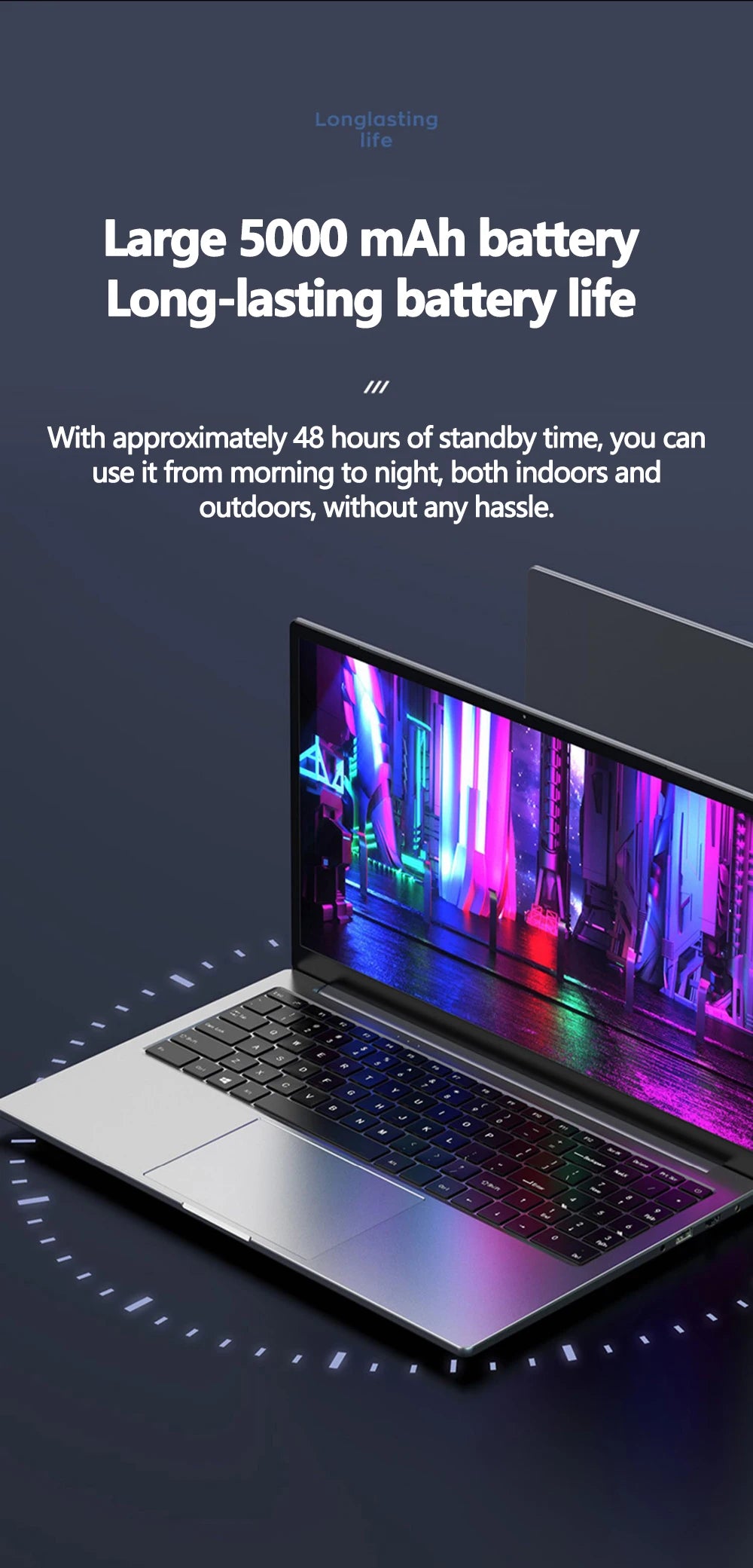 15.6inch Gaming Laptop Intel Core I7-9750H 64GB RAM 2TB SSD DDR4 Win 11 5000mAH Camera Fingerprint Unlocking Portable Computer