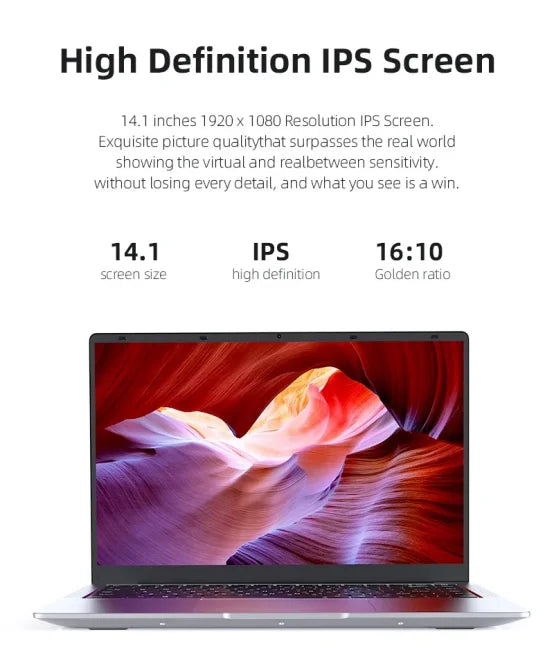 New Laptop Windows 11 Intel N4000 180° Folding Slim Laptop Gamer 12GB RAM 512GB 1TB SSD 1920*1080 Office Study Computer PC