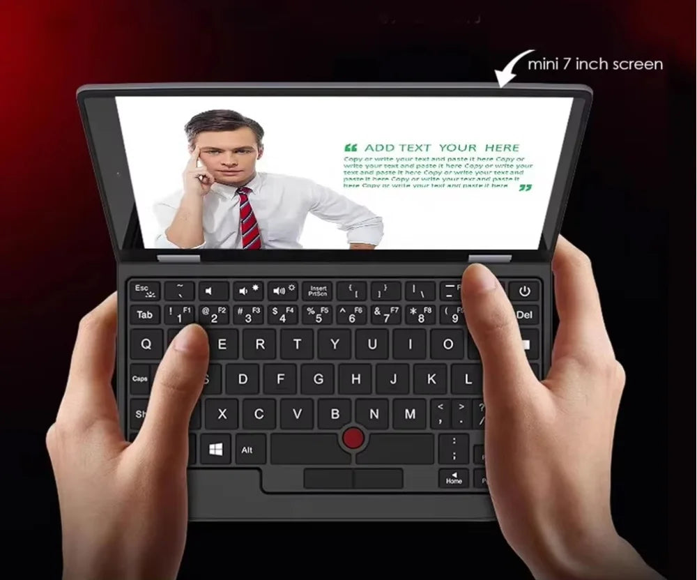 2025 Portable Mini Notebook Laptop Micro Computer 7 Inch Touch Screen Intel N100 16GB+512GB IPS Netbook Win 11 Pro PC 2.0MP CAM