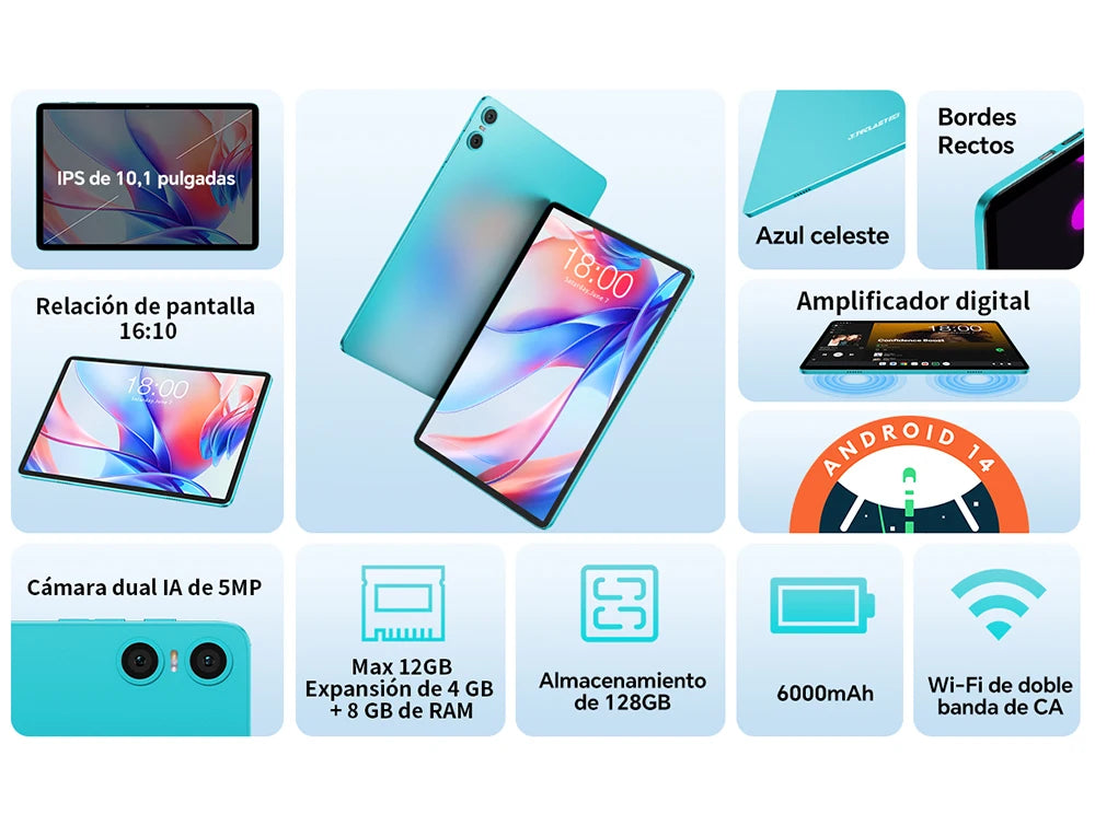 Teclast P30 Android 14 Tablet 10.1 Inch, (4Gb+8Gb Expansion)12Gb Ram, 128Gb Rom, Unisoc T606, Dual Cameras, Face Unlock
