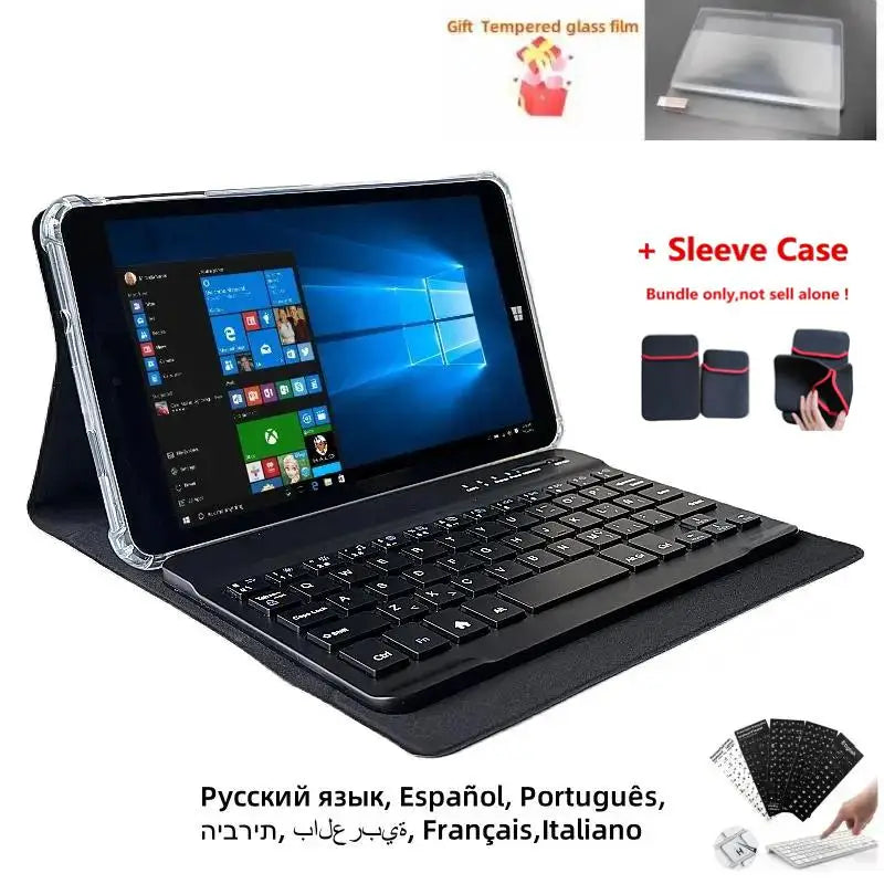 8GB RAM 128GB ROM 8 INCH Windows 10 Tablets Quad-Cores 64bit Intel Atom x5-Z8300 1280*800 IPS HDMI With Bluetooth Keyboard Case