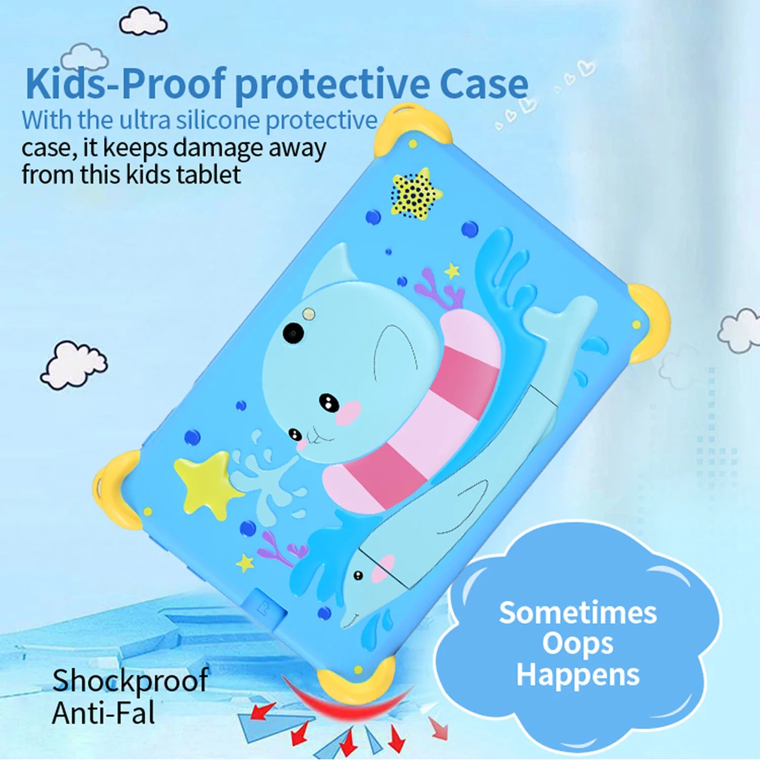 7 Inch 5G Kids' tablets Android Learning Games Pad Kids-Proof protective Case Tablet Quad Core 4GB+64GB ROM Children's best Gift