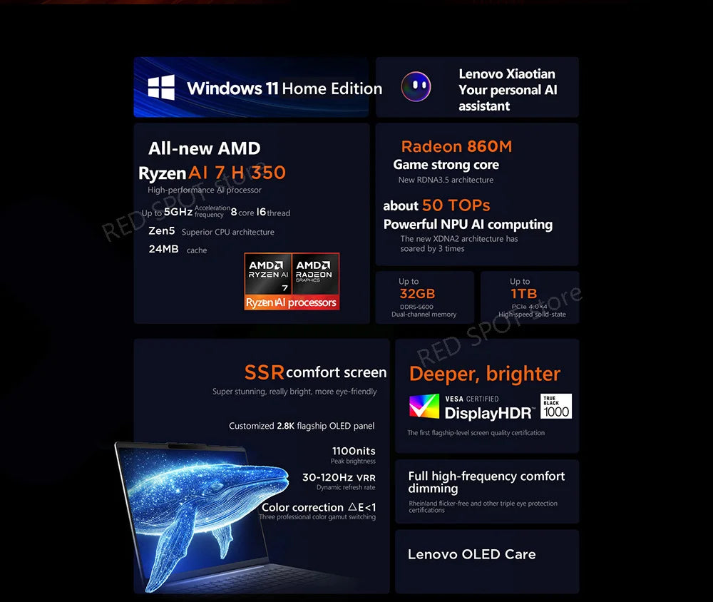 [World premiere]Lenovo Xiaoxin pro14 2025 R7 350 860M 32G+1TB SSD 14'' 2800*1800 120Hz OLED