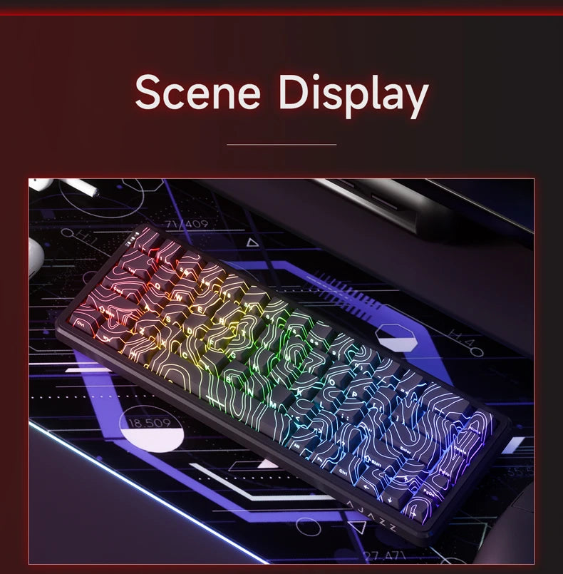 AJAZZ AK680 MAX Magnetic Switch Wired Mechanical Keyboard Hot Swap 8k Polling Rate RGB Customized Gaming Keybaord Pc E-sports