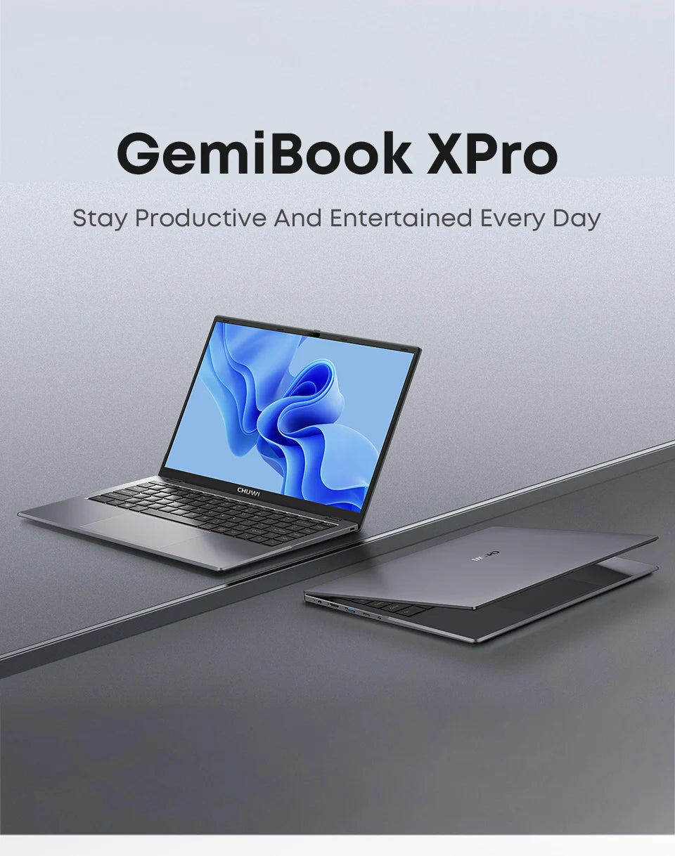 CHUWI GemiBook XPro 14inch UHD Screen Laptop 8GB/16GB RAM 256GB SSD Intel N150 / N100 Windows 11 Computer with Fan Notebook