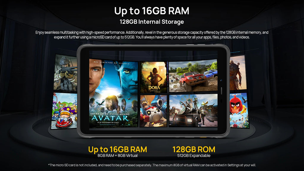 Ulefone Armor Pad Pro Rugged Tablet  IP68/IP69K 4G MT8788 16GB RAM（8GB+8GB  virtual RAM) 128GB ROM 48MP 7650mAh Android 13