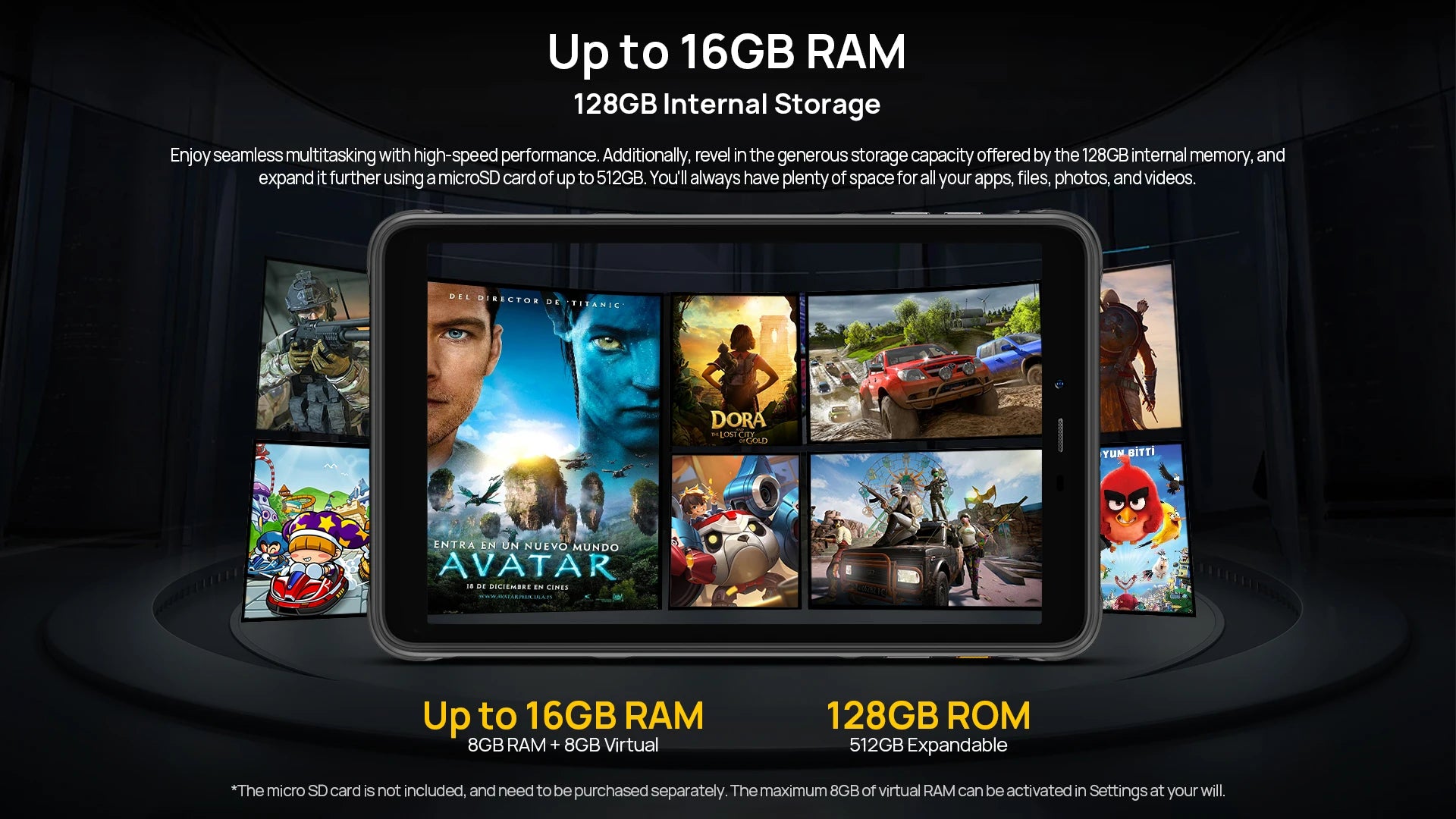 Ulefone Armor Pad Pro Rugged Tablet  IP68/IP69K 4G MT8788 16GB RAM（8GB+8GB  virtual RAM) 128GB ROM 48MP 7650mAh Android 13