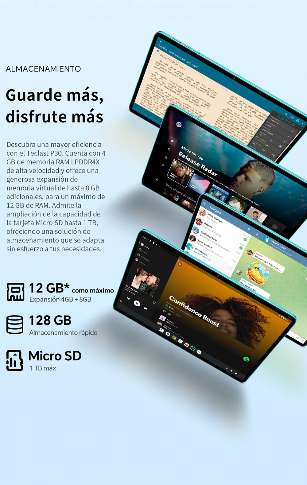 Teclast P30 Android 14 Tablet 10.1 Inch, (4Gb+8Gb Expansion)12Gb Ram, 128Gb Rom, Unisoc T606, Dual Cameras, Face Unlock