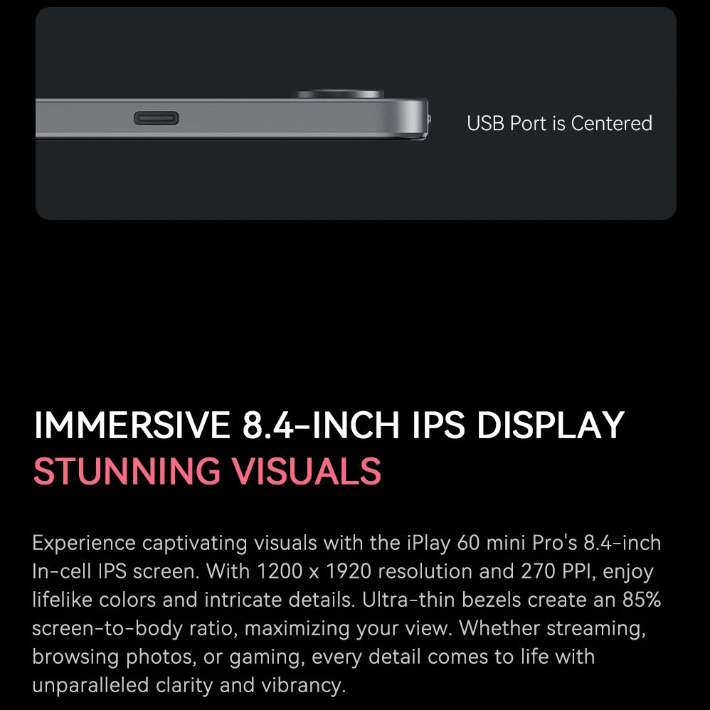 Alldocube iplay 60 mini pro 8.4inch Tablet Helio G99 Android14 8GB RAM 128 ROM Dual SIM 4G LTE pad 6050mAh Battery