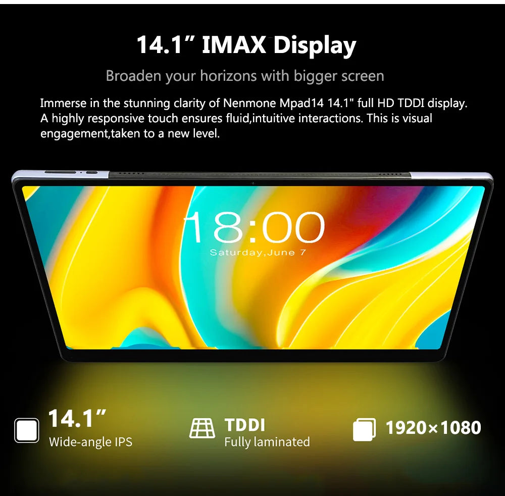 Global Version Unopened 14.1 Inch Tablet 14 Inch Android 2025 12GB+256GB 1920*1080 4G Phone Call 14inch Tablet 5G WiFi 10000mAH