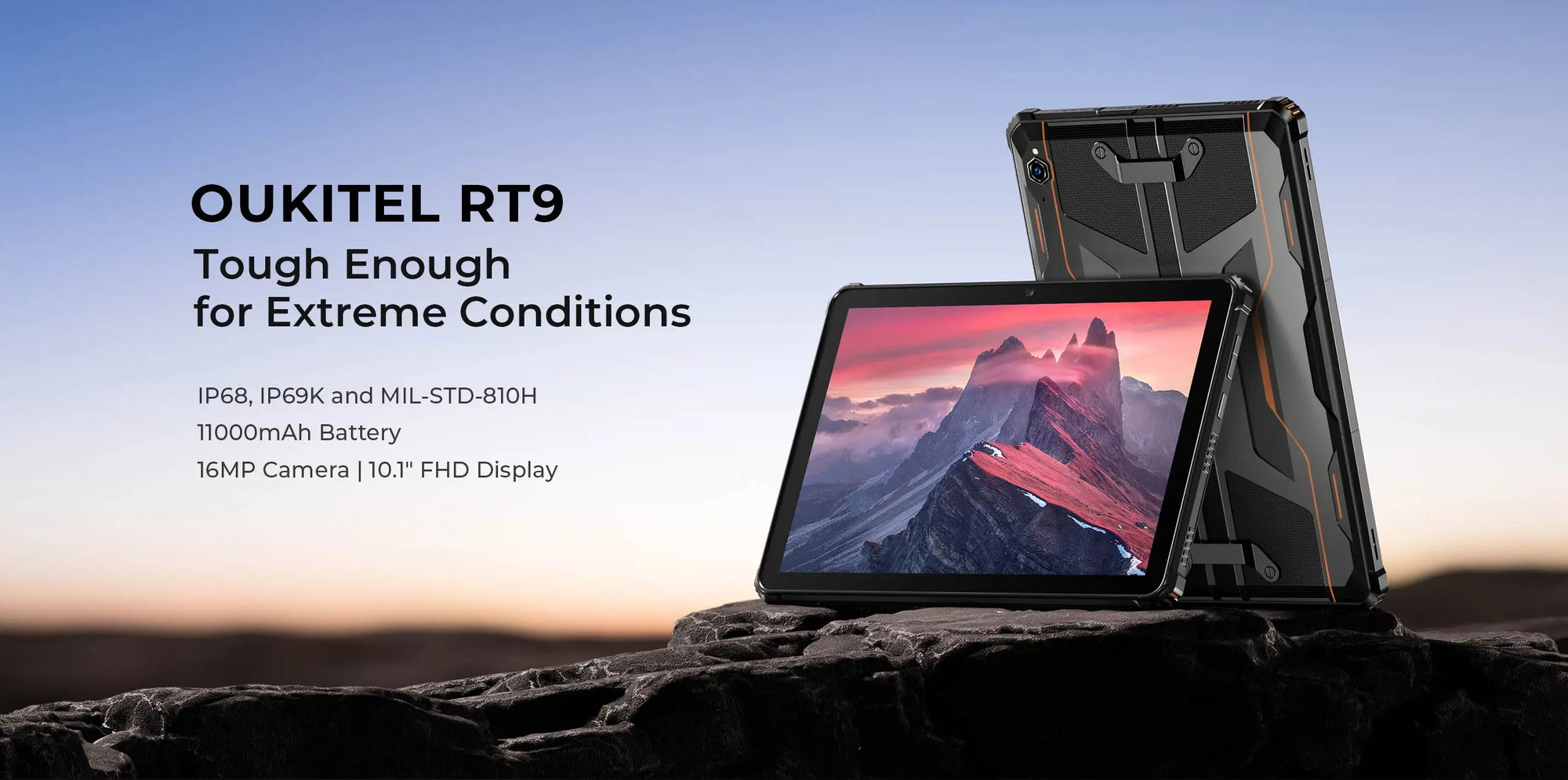 Oukitel RT9 10.1" HD Display Rugged Tablet 11000mAh Battery 24GB RAM 256GB ROM Rugged Table Android 14.0 Tablet PC