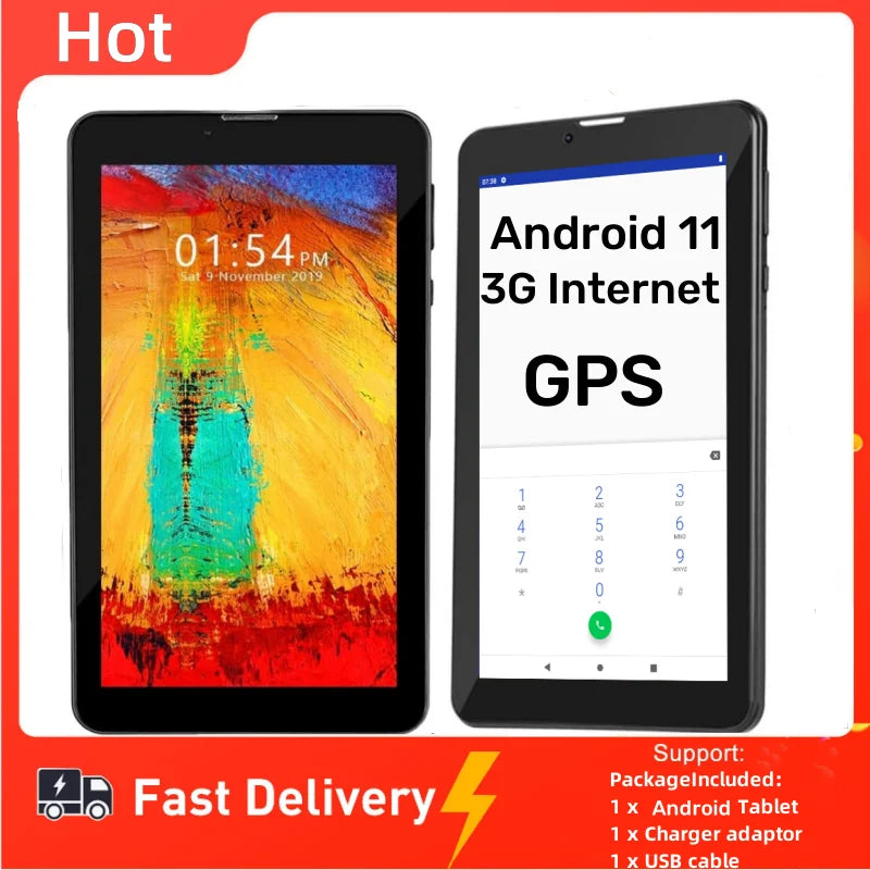 Dropshopping 7 INCH 717QW 3G Phone CALL Android 11 Gift Tablet RAM 1GB 16G ROM WIFI Dual Camera Quad-Core 1024*600 IPS Screen