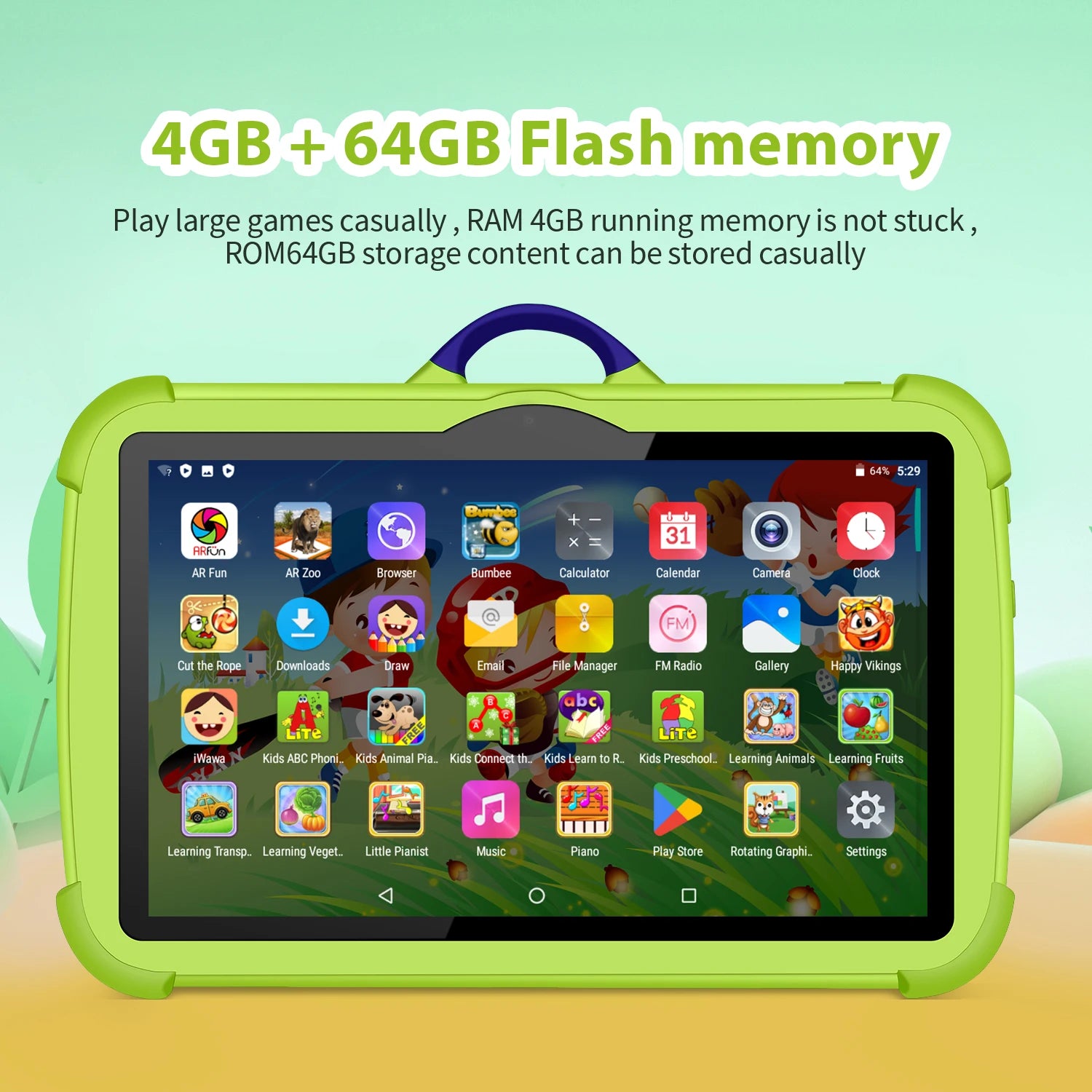 New Kids Tablets 7 Inch WiFi For Study Education Tablet Children's Birthday Gift 4GB RAM 64GB ROM Quad Core 4000mAh