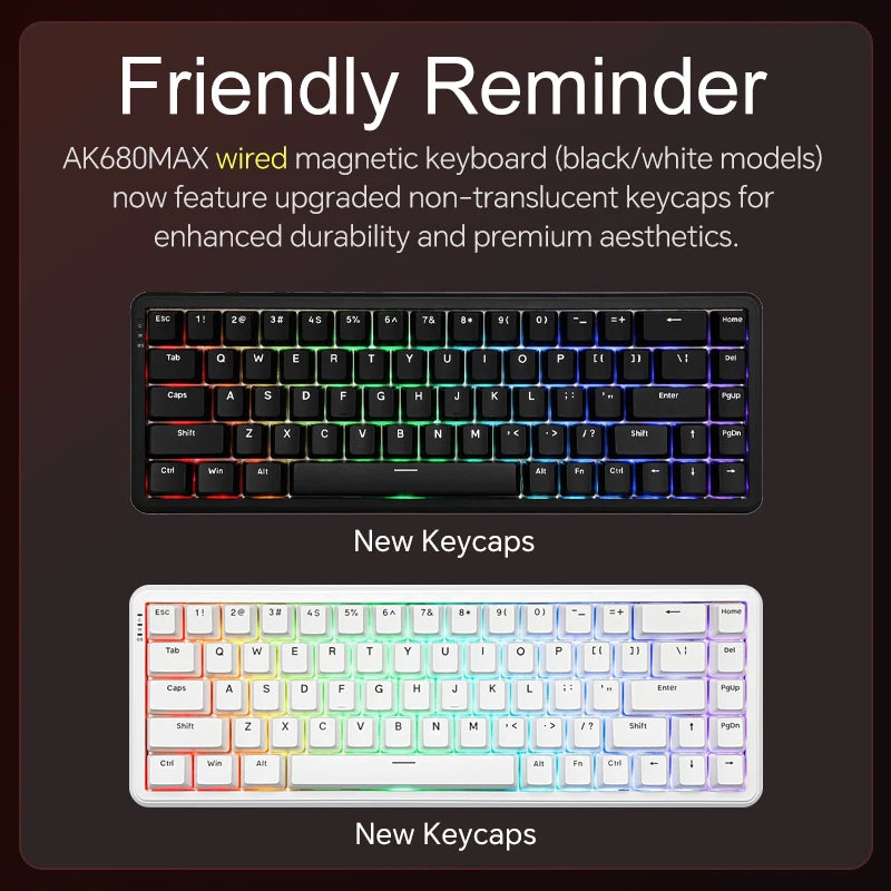 AJAZZ AK680 MAX Magnetic Switch Wired Mechanical Keyboard Hot Swap 8k Polling Rate RGB Customized Gaming Keybaord Pc E-sports