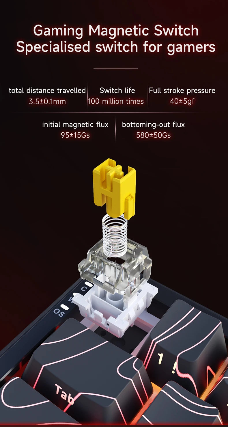 AJAZZ AK680 MAX Magnetic Switch Wired Mechanical Keyboard Hot Swap 8k Polling Rate RGB Customized Gaming Keybaord Pc E-sports