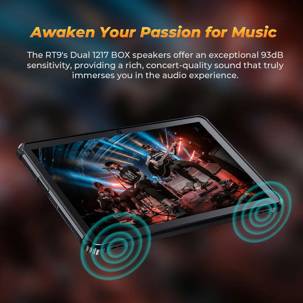 Oukitel RT9 10.1" HD Display Rugged Tablet 11000mAh Battery 24GB RAM 256GB ROM Rugged Table Android 14.0 Tablet PC