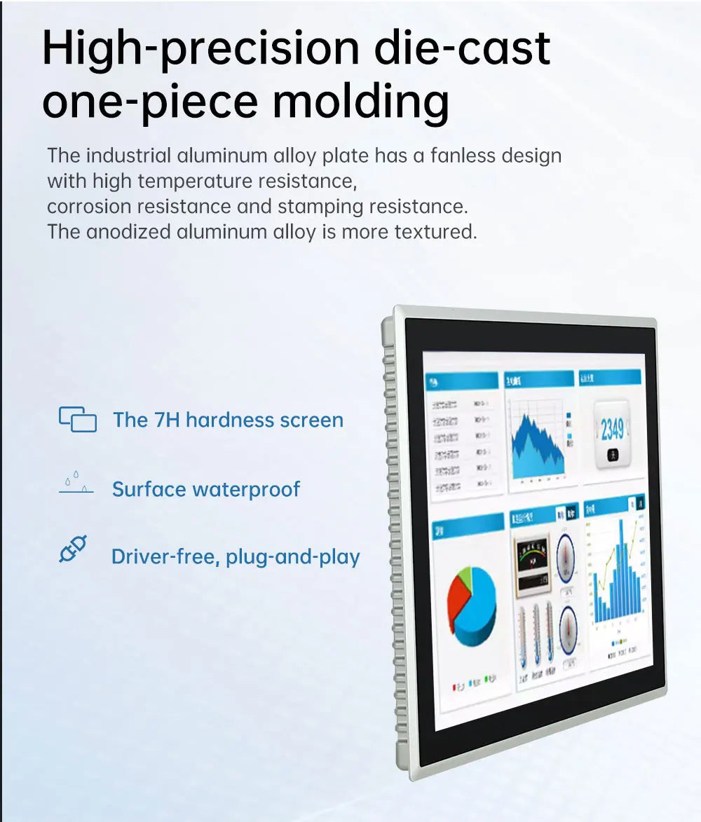8~21.5 inch Touch Industrial Screen IP65 Front Waterproof, All in One Industrial Embedded Panel PC PCAP TouchScreen Monitor