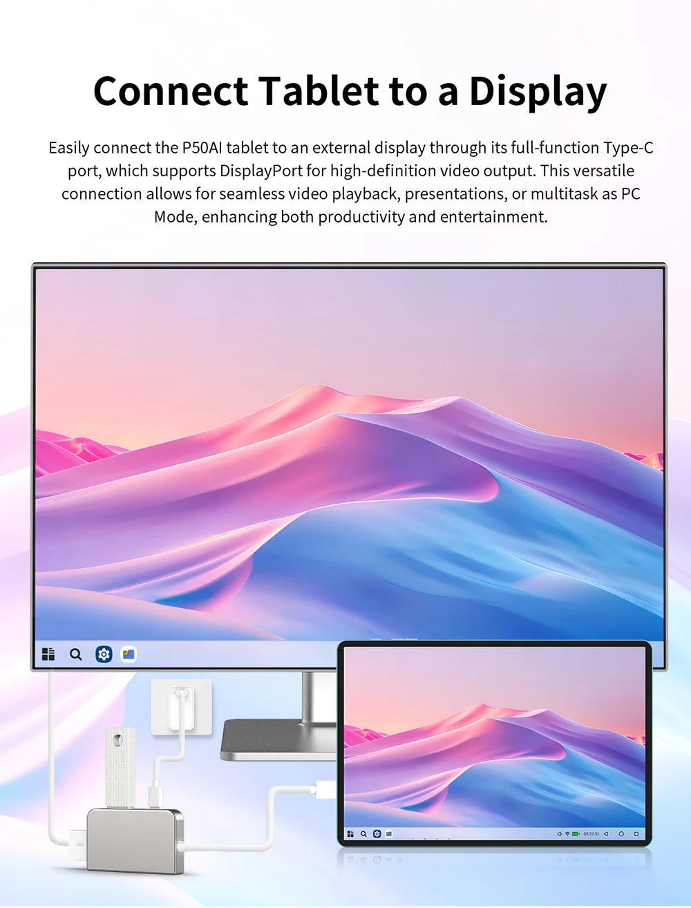 Teclast P50 AI Tablet (Allwinner A733 8-core 1.8GHz/6GB RAM/128GB ROM/10.92inch/WIFI6/7000mAh/Type-C/13MP+5MP Camera/Android 15)