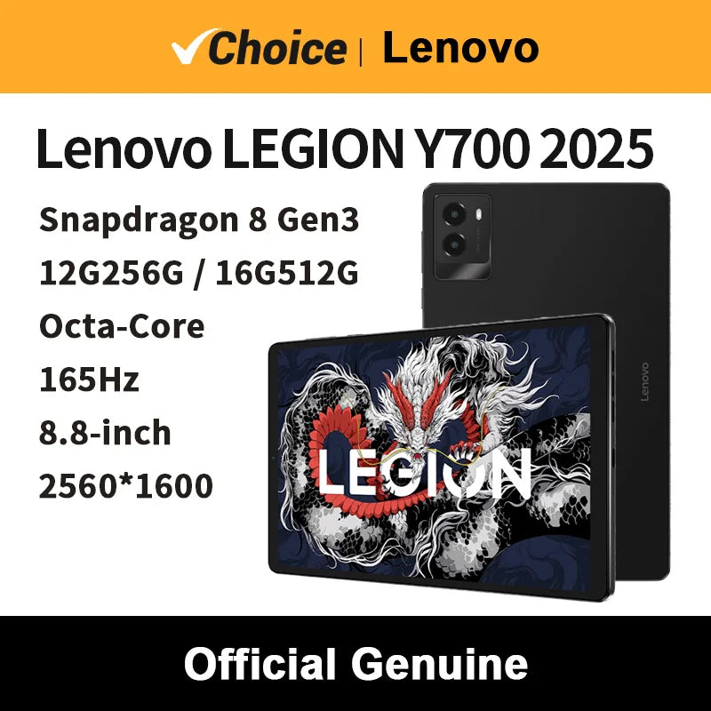 2025 Lenovo LEGION Y700 3rd Gen 8.8 Gaming Tablet - Snapdragon 8 Gen3 165Hz Refresh Rate 2.5K 12GB+256GB 6550mAh Android OS